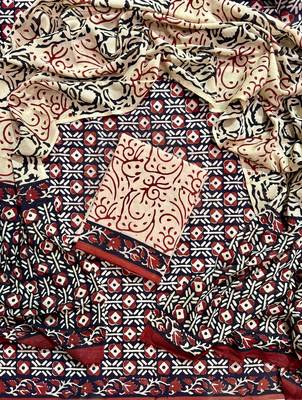 Multicolor cotton dress material with mul dupatta 1