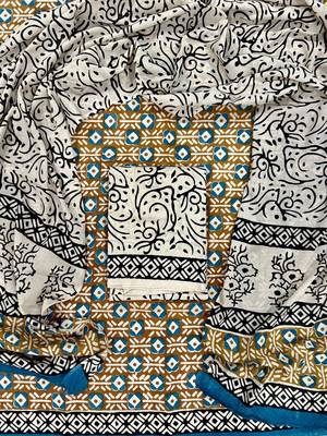 Multicolor cotton dress material with mul dupatta 1
