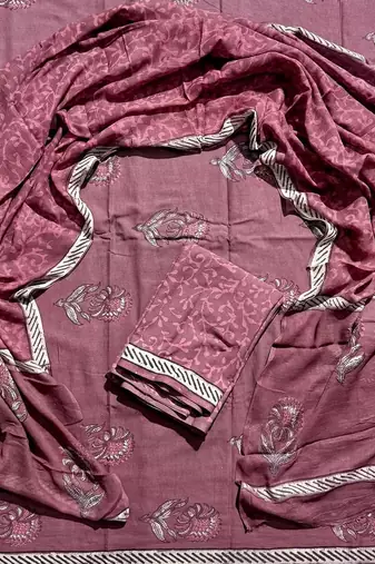 Multicolor cotton dress material with mul dupatta