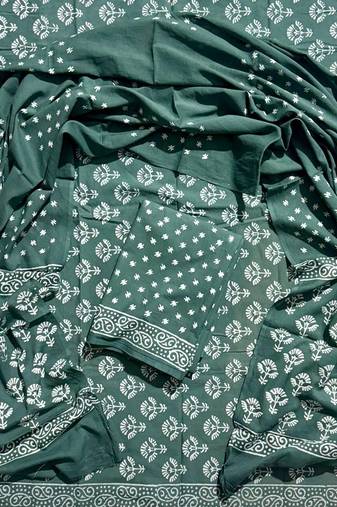 Multicolor cotton dress material with mul dupatta