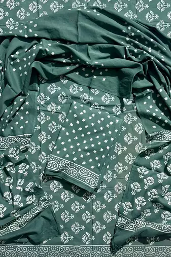 Multicolor cotton dress material with mul dupatta