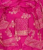 Multicolor cotton dress material with mul dupatta