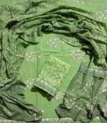 Multicolor cotton dress material with mul dupatta