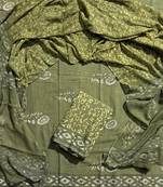 Multicolor cotton dress material with mul dupatta