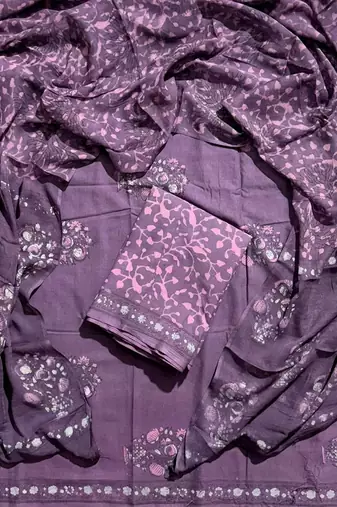 Multicolor cotton dress material with mul dupatta