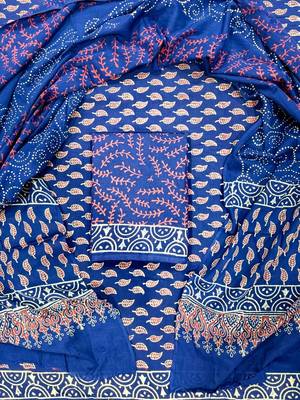 Multicolor cotton dress material with mul dupatta 1