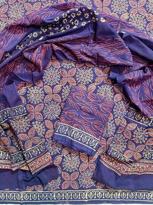 Multicolor cotton dress material with mul dupatta 1