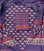 Multicolor cotton dress material with mul dupatta