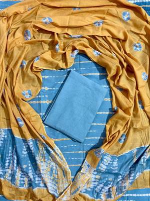 Multicolor cotton dress material with mul dupatta 1