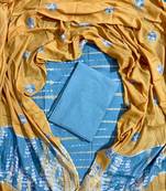 Multicolor cotton dress material with mul dupatta