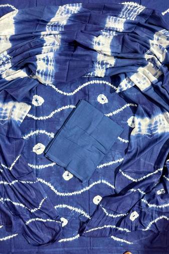 Multicolor cotton dress material with mul dupatta