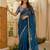 blue silk party wear saree with bangalore silk blouse