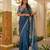blue silk party wear saree with bangalore silk blouse
