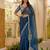 blue silk party wear saree with bangalore silk blouse