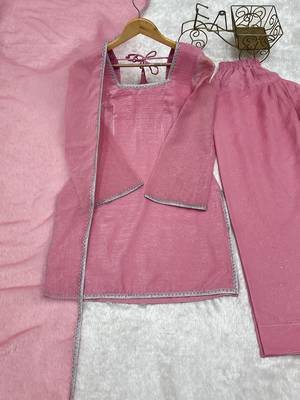 pink farshi style crunchy silk salwar suit with swarovski work  4