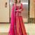 Pink silk embroidered lehenga set