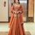 Brown silk embroidered lehenga set