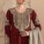 Maroon faux georgette embroidered sharara set