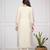 Off white viscose embroidered kurta set