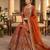 Orange georgette embroidered sharara set