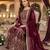 Purple georgette embroidered sharara set