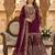 Purple georgette embroidered sharara set