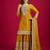 Mustard art silk embroidered sharara set