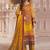Yellow georgette embroidered salwar suit