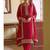 Heavy rani pink staright suit for women wedding wear