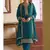 Heavy aqua blue staright suit for women wedding wear