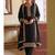 Heavy black staright suit for women wedding wear