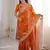Women elegant woven design saree with embroidered lace border