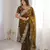 mehendi woven embroidered silk saree