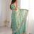 sea green woven embroidered silk saree