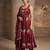 Gorgeous maroon fendy silk embroidery sequence work anarkali suit set with dupatta