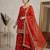 Designer rust orange floral embroidered festive suit set
