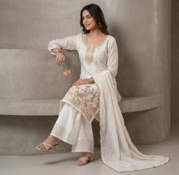 white fandi silk embroidered top and palazzo set with dupatta 3