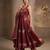 Gorgeous maroon fendy silk embroidery sequence work anarkali suit set with dupatta