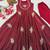 Gorgeous maroon fendy silk embroidery sequence work anarkali suit set with dupatta