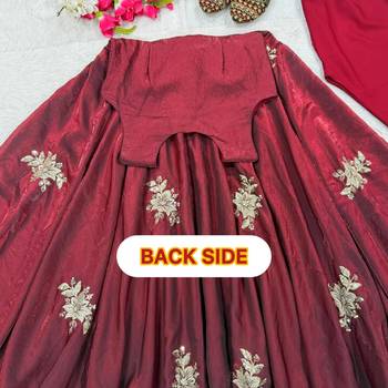 maroon embroidered silk anarkali suit 5