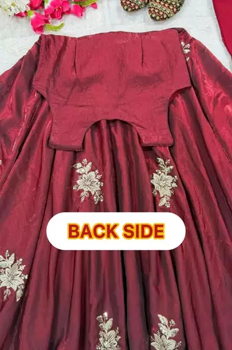 maroon embroidered silk anarkali suit