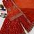 Designer rust orange floral embroidered festive suit set
