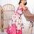 pink printed chiffon lehenga choli set