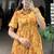 Stylish Mustard Yellow Flower Printed Georgette Summer Wear Dress