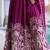 Exceptional Wine Multi Thread Work Crushed Gown With Dupatta