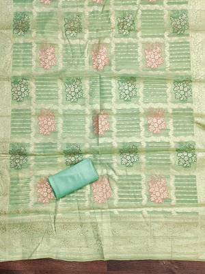 Elegant simmer butti embroidered dress material with jacquard dupatta & santoon bottom 6