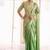 Ready to wear pre drape green color rangoli silk saree with stitch blouse