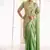 Ready to wear pre drape green color rangoli silk saree with stitch blouse