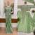 Ready to wear pre drape green color rangoli silk saree with stitch blouse