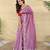 Onion pink tussar saree with contrast embroidery with running blouse